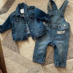 Baby denim overalls and jacket